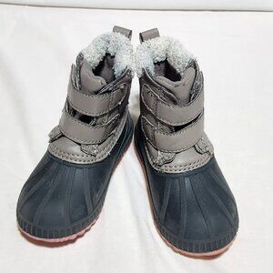 Cat & Jack Toddler Winter Snow Boots – Gray/Pink, Faux Fur, Size 8